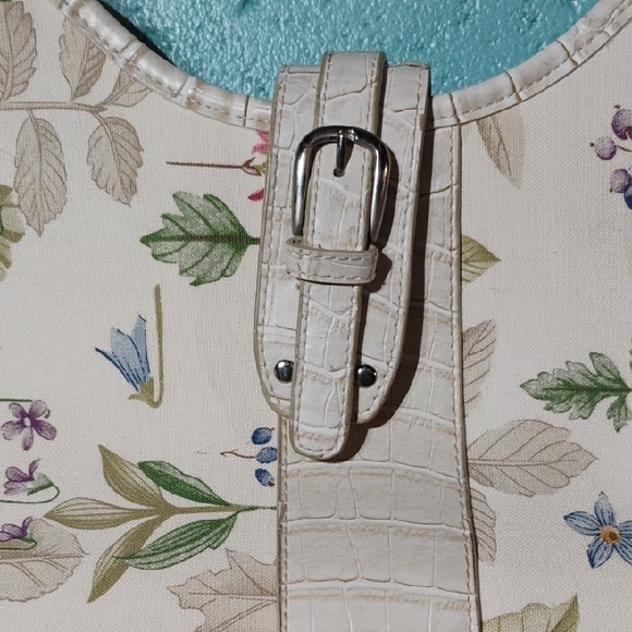 Longaberger White Floral Shoulder Bag - Picture 2 of 11